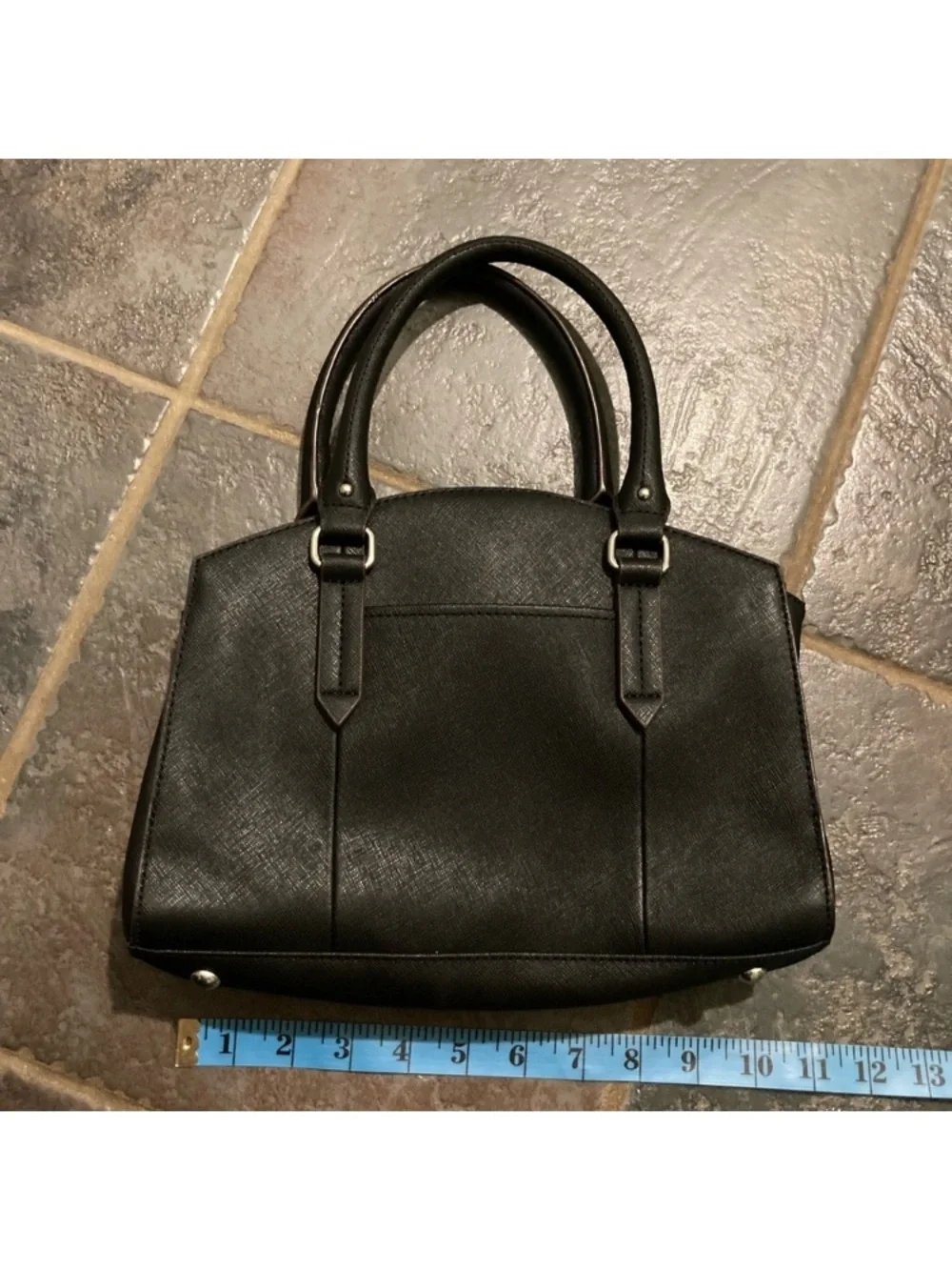 Tignanello Saffiano Black Satchel Handbag